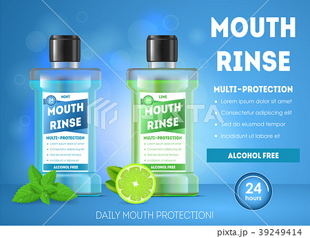 Realistic Detailed 3d Mouth Rinse Ads. Vector 39249414