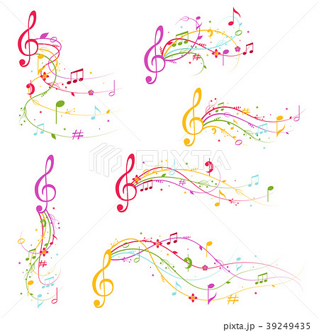 Cartoon Decoration Elements Musical Color Set 39249435
