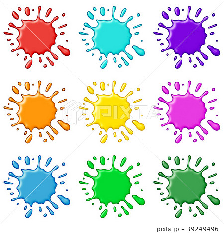 Colored paint splashes collection, isolated on 39249496