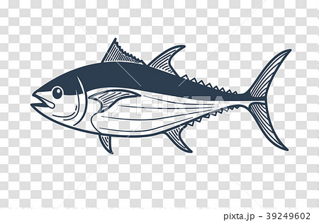 illustration of tuna  linear style 39249602
