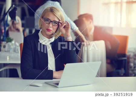 Portrait of a blonde female business partner in Portrait of a blonde female business partner in 39251919