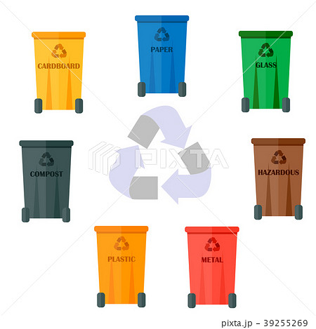 Different recycling garbage waste types sorting 39255269