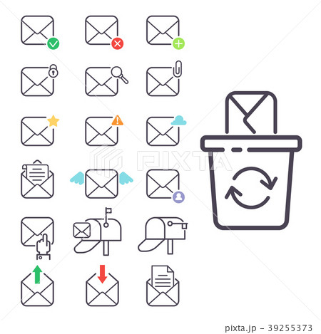 Email letter vector icons set envelope cover 39255373