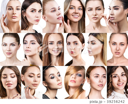 Big collage of different beautiful women. Big collage of different beautiful women. 39256242