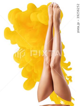 Double exposure of perfect female legs and ink 39256252