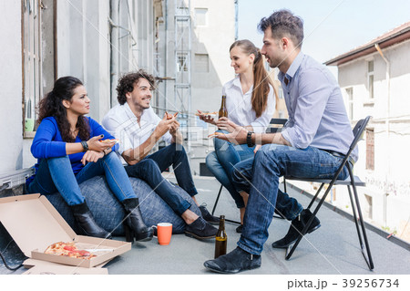 Team of Creative industries agency during lunch 39256734