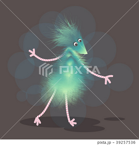 An abstract shaggy unknown animal or insect sittin 39257536