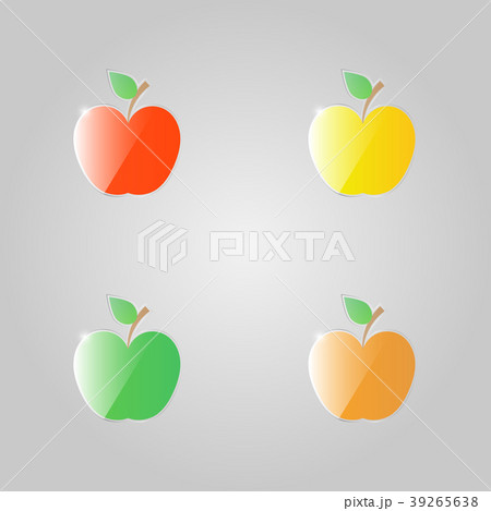 Set of shiny apples icons on gray background. Set of shiny apples icons on gray background. 39265638