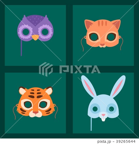 Animals carnival mask vector festival decoration Animals carnival mask vector festival decoration 39265644