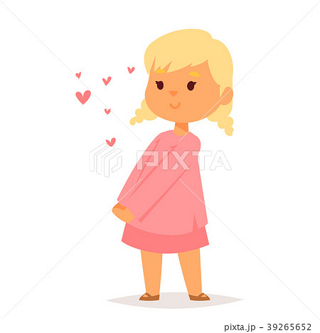 Girl in love vector character happy smiling kid Girl in love vector character happy smiling kid 39265652