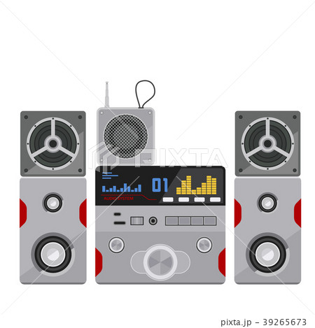 Acoustic sound system stereo flat vector music 39265673