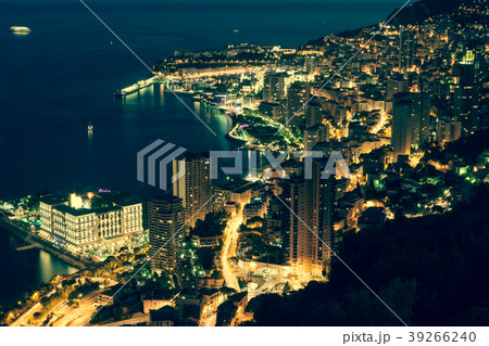 Monte Carlo in View of Monaco at night Monte Carlo in View of Monaco at night 39266240