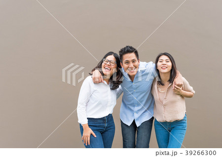 three asian friends having fun together 39266300