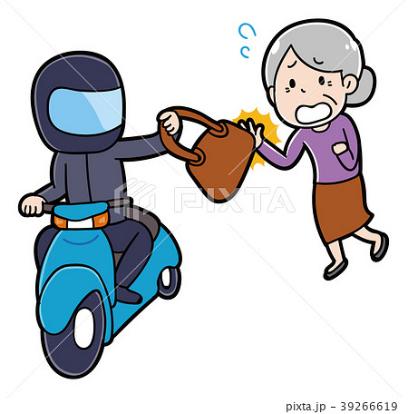 引ったくりにあうおばあさんのイラスト 39266619