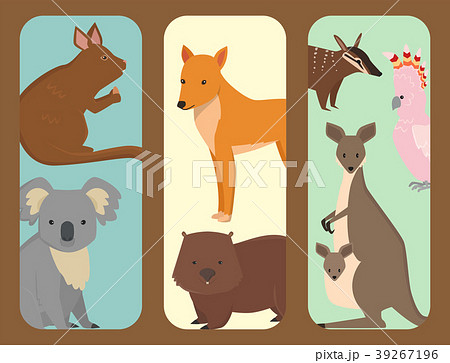 Australia wild animals brochure cartoon popular 39267196