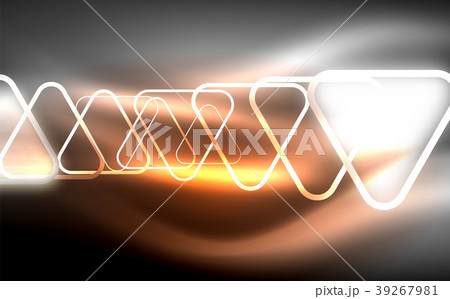Glowing vector triangle geometric shapes in dark 39267981