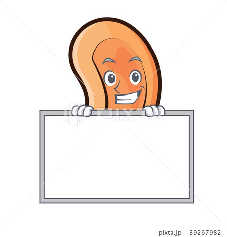 Grinning with board Ear character cartoon style 39267982