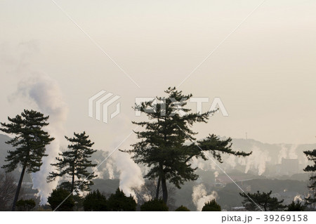 別府湯けむりと朝焼け 39269158