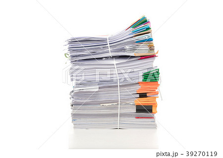 Stack of business document papers isolated Stack of business document papers isolated 39270119