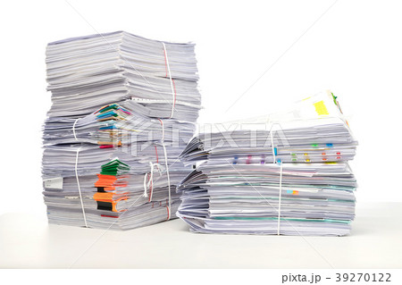 Stack of business document papers isolated Stack of business document papers isolated 39270122