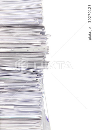 Stack of business document papers  isolated 39270123