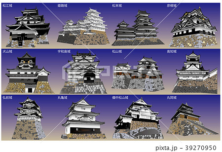 日本の城現存天守青空バック 日本の城現存天守青空バック 39270950