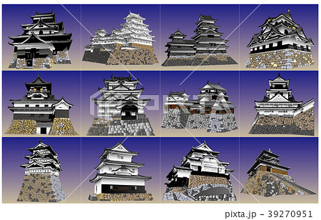 日本の城現存天守青空バック 39270951