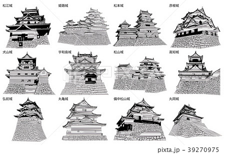 日本の城現存天守銀 日本の城現存天守銀 39270975