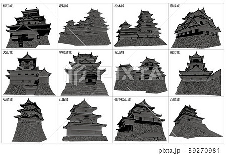 日本の城現存天守黒 39270984
