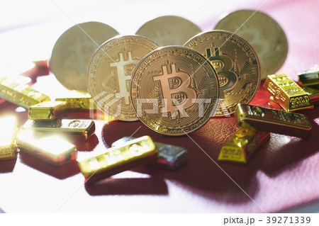 Bitcoin 金貨 仮想通貨 ゴールド 皮	 39271339