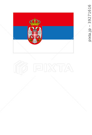 世界の国旗セルビアのイラスト素材