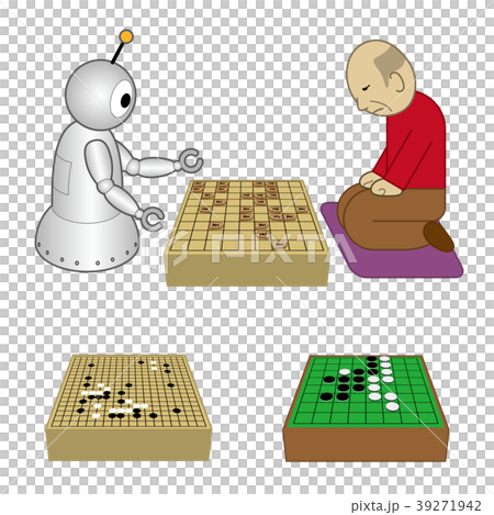 将棋を指す老人とロボット 39271942