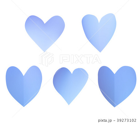 A set of blue paper hearts. 39273102