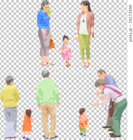全身人物イラスト_三世代ファミリー 全身人物イラスト_三世代ファミリー 39273890