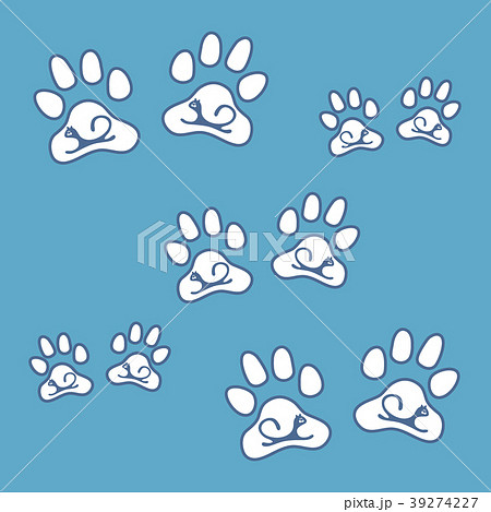silhouette cats lying inside animal traces on a silhouette cats lying inside animal traces on a 39274227