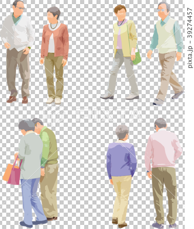 全身人物イラスト_シニア夫婦 39274457