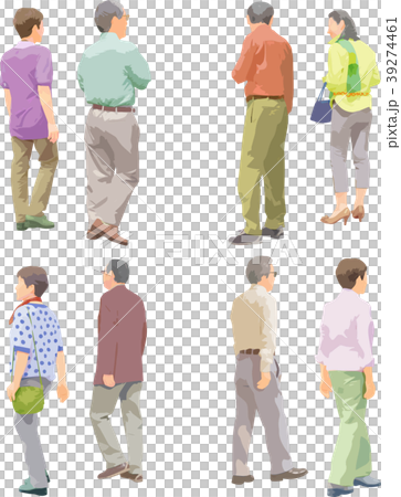 全身人物イラスト_シニア夫婦 39274461
