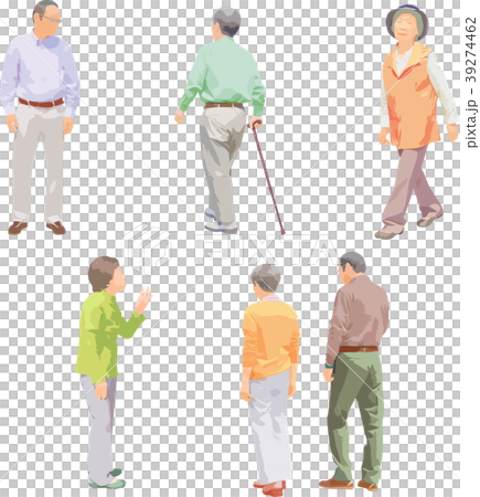 全身人物イラスト_シニア 39274462
