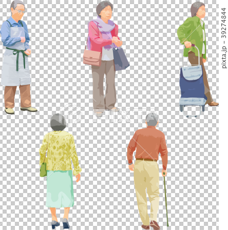 全身人物イラスト_シニア 39274844