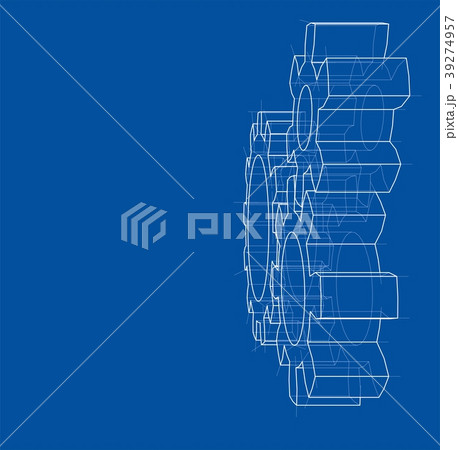 3D gear wheel. Vector 39274957