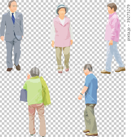 全身人物イラスト_シニア 全身人物イラスト_シニア 39275279