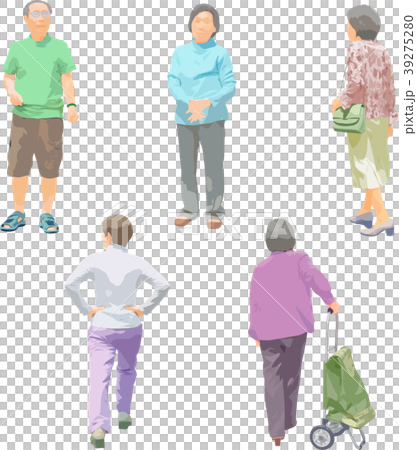 全身人物イラスト_シニア 39275280