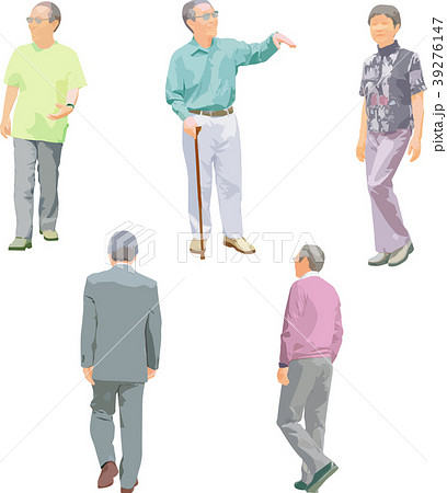 全身人物イラスト_シニア 全身人物イラスト_シニア 39276147