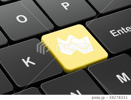 Tourism concept: Map on computer keyboard 39278331