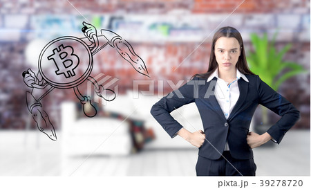 Surprised smiling young woman wearing a suit and Surprised smiling young woman wearing a suit and 39278720