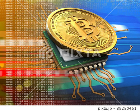 3d bitcoin with cpu orange 39280461
