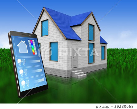 3d phone application over meadow 3d phone application over meadow 39280668