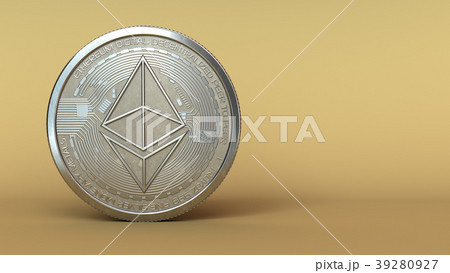 3d illustration of ethereum silver coin 3d illustration of ethereum silver coin 39280927