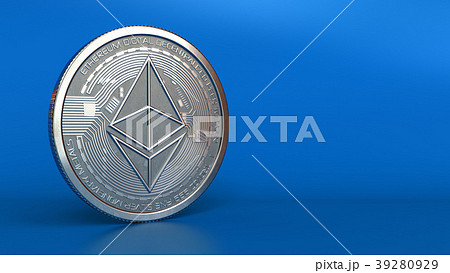 3d illustration of ethereum silver coin  39280929