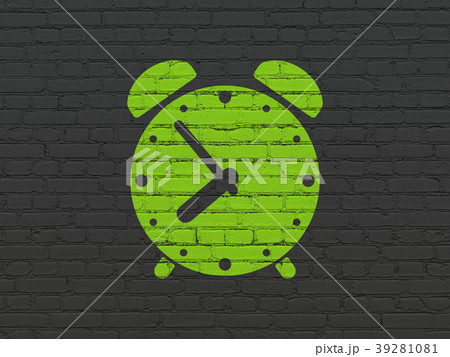 Timeline concept: Alarm Clock on wall background 39281081